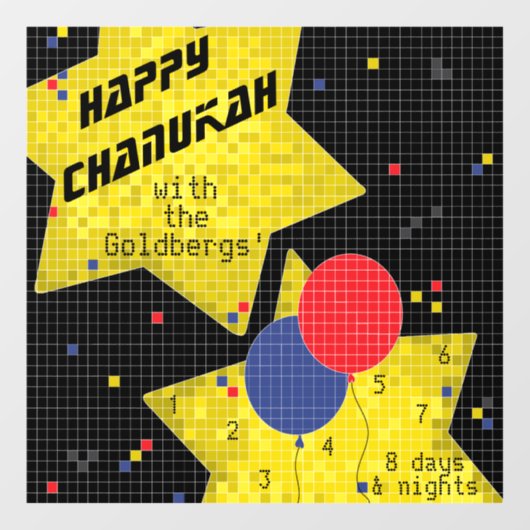 Hanukkah spel op raam vastklampen raamsticker (Vel)