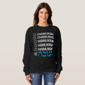 Hanukkah Spelling Chanukah Humor Hebrew Trui (Voorkant volledig)