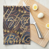 Hanukkah Spinning Golds Theedoek (Quarter Fold)