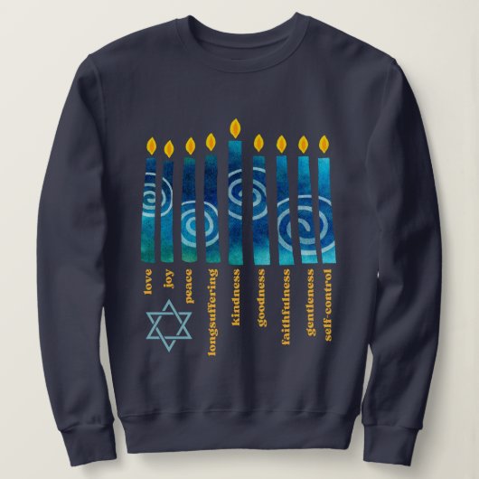 HANUKKAH Spiritueel Fruit Trui (Design voorkant)
