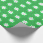 Hanukkah Star en Snowflakes Green Cadeaupapier (Hoek)