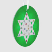 Hanukkah Star en Snowflakes Green Ornament (voorkant)