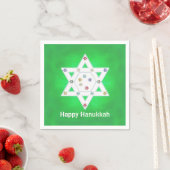 Hanukkah Star en Snowflakes Green Servetten (Insitu)