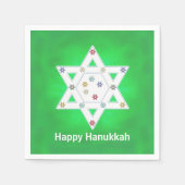 Hanukkah Star en Snowflakes Green Servetten (Voorkant)