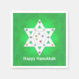 Hanukkah Star en Snowflakes Green Servetten