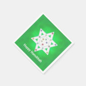 Hanukkah Star en Snowflakes Green Servetten (Hoek)