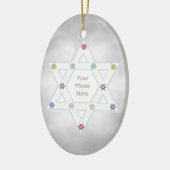Hanukkah Star en Snowflakes Silver voor foto Keramisch Ornament (Links)