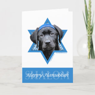 Hanukkah Star of David - Black Labrador Feestdagen Kaart