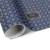 hanukkah star of david Blue & Gold Cadeaupapier (Rol Hoek)