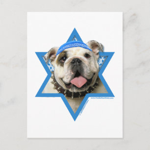 Hanukkah Star of David - Bulldog Feestdagenkaart