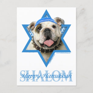 Hanukkah Star of David - Bulldog Feestdagenkaart