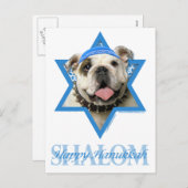 Hanukkah Star of David - Bulldog Feestdagenkaart (Voorkant / Achterkant)