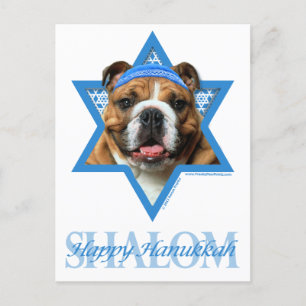 Hanukkah Star of David - Bulldog Feestdagenkaart