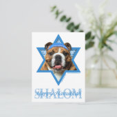 Hanukkah Star of David - Bulldog Feestdagenkaart (Staand voorkant)