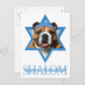 Hanukkah Star of David - Bulldog Feestdagenkaart (Voorkant / Achterkant)