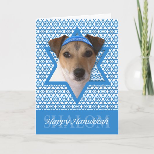 Hanukkah Star of David - Jack Russell Terrier Feestdagen Kaart (Voorkant)