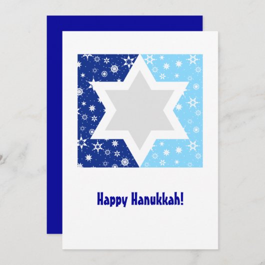 Hanukkah Star of David Snowflake Feestdagenkaart (Voorkant / Achterkant)
