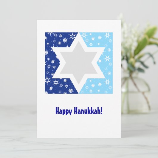 Hanukkah Star of David Snowflake Feestdagenkaart (Staand voorkant)