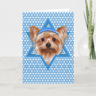 Hanukkah Star of David - Yorkshire Terrier Feestdagen Kaart
