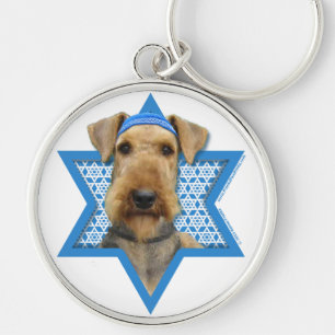 Hanukkah Star van David - Airedale Terrier Sleutelhanger