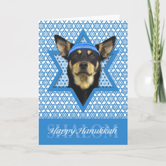 Hanukkah Star van David - Australian Kelpie Feestdagen Kaart (Voorkant)