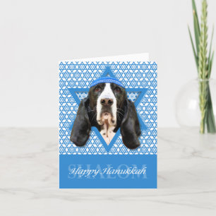 Hanukkah Star van David - Basset Hound - Jasmine Feestdagen Kaart