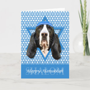 Hanukkah Star van David - Basset Hound - Jasmine Feestdagen Kaart