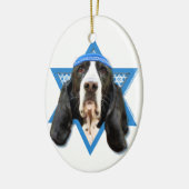 Hanukkah Star van David - Basset Hound - Jasmine Keramisch Ornament (Links)