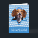 Hanukkah Star van David - Beagle Feestdagen Kaart<br><div class="desc">Wat gezegde Happy Hanukkah leuker zou kunnen maken dan het dragen van deze Beagle Dog met een Yamaka omringd door de ster van David. Dit whimsical-vakantieontwerp zal zeker uw vrienden en familie en andere hondenliefhebbers van plezier dienen. Dit ontwerp is beschikbaar in meer dan 100 Hondenrassen. Als je je favoriete...</div>
