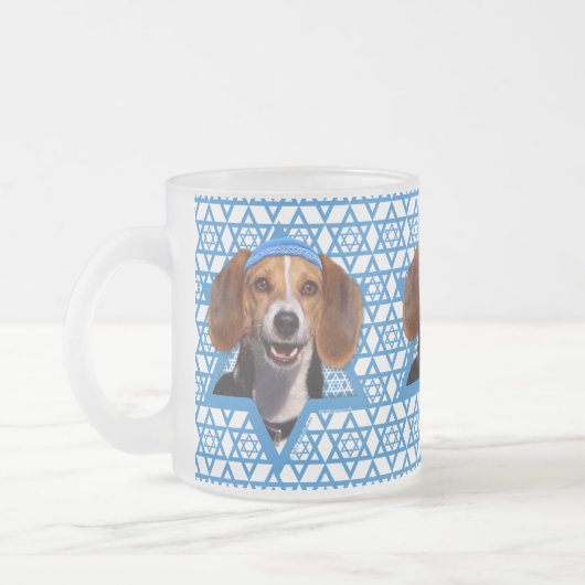 Hanukkah Star van David - Beagle Matglas Koffiemok (Links)