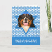 Hanukkah Star van David - Bernese Mountain Dog Feestdagen Kaart (Voorkant)