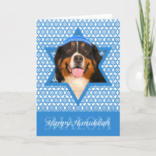 Hanukkah Star van David - Bernese Mountain Dog Feestdagen Kaart
