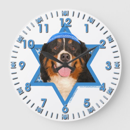 Hanukkah Star van David - Bernese Mountain Dog Grote Klok (Voorkant)