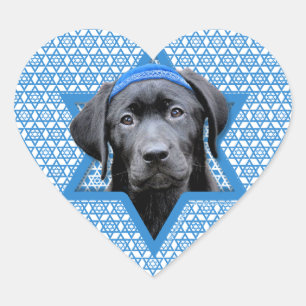 Hanukkah Star van David - Black Labrador Hart Sticker