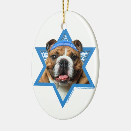 Hanukkah Star van David - Bulldog Keramisch Ornament (Links)