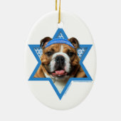 Hanukkah Star van David - Bulldog Keramisch Ornament (Achterkant)