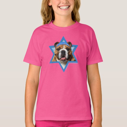 Hanukkah Star van David - Bulldog T-shirt (Voorkant)