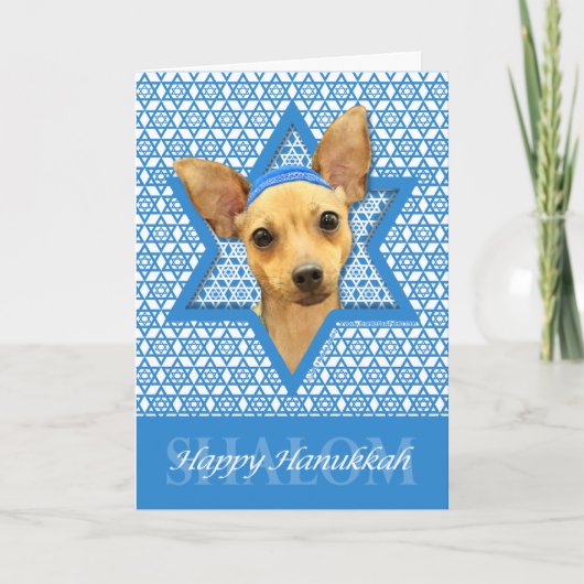 Hanukkah Star van David - Chihuahua Feestdagen Kaart (Voorkant)