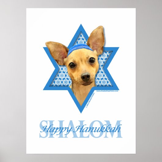 Hanukkah Star van David - Chihuahua Poster (Voorkant)