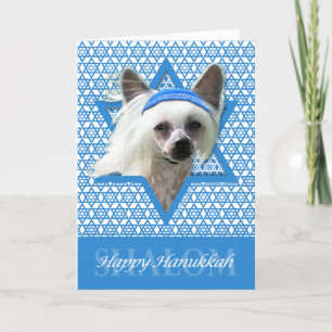 Hanukkah Star van David - Chinese Crested Feestdagen Kaart