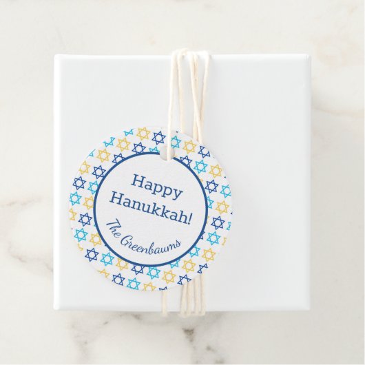 Hanukkah Star van David Classic Round Sticker Bedankjes Labels (In situ)
