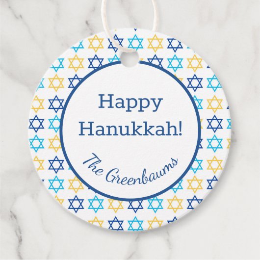 Hanukkah Star van David Classic Round Sticker Bedankjes Labels (Voorkant)