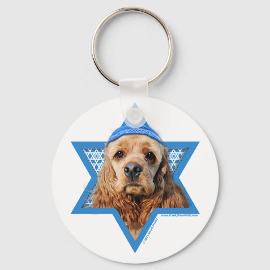 Hanukkah Star van David - Cocker Spaniel Sleutelhanger (Voorkant)