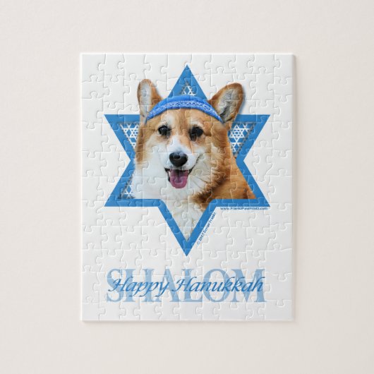 Hanukkah Star van David - Corgi - Owen Legpuzzel (Verticaal)