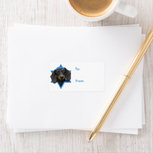 Hanukkah Star van David - Dachshund - Winston Etiket (Insitu)