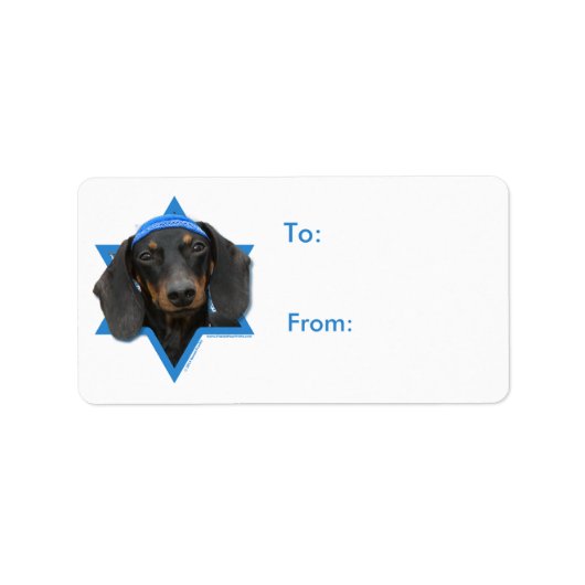 Hanukkah Star van David - Dachshund - Winston Etiket (Voorkant)