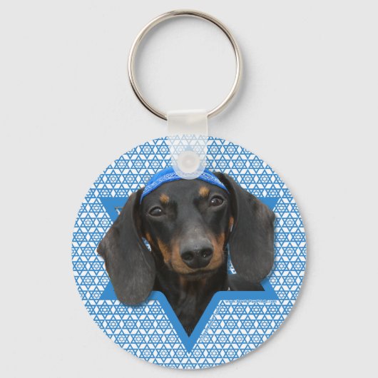 Hanukkah Star van David - Dachshund - Winston Sleutelhanger (Voorkant)