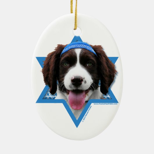 Hanukkah Star van David - English Springer Spaniel Keramisch Ornament (Achterkant)
