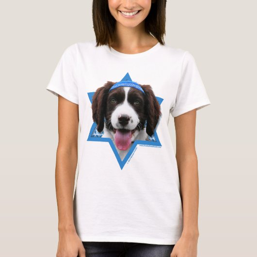 Hanukkah Star van David - English Springer Spaniel T-shirt (Voorkant)