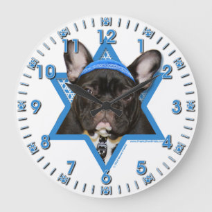 Hanukkah Star van David - French Bulldog - Blauwgr Grote Klok